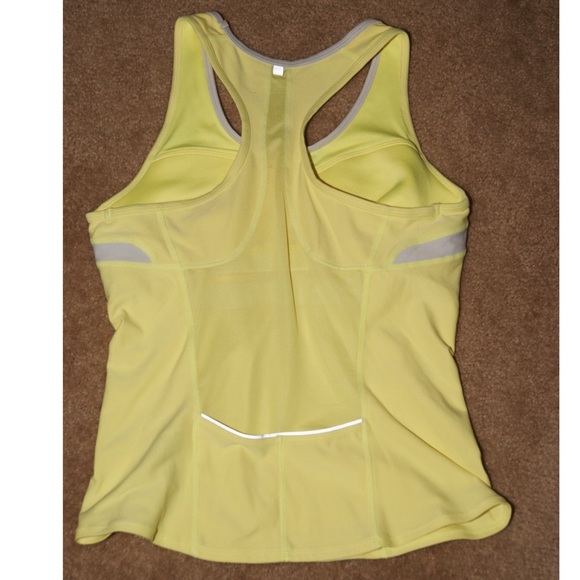 Nike lemon yellow and white shelf bra tank top - Picture 2 of 6